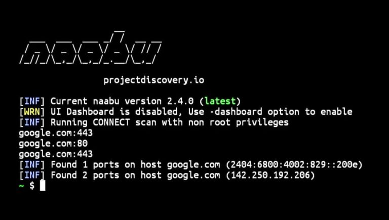 Naabu in Termux installation and basic commands