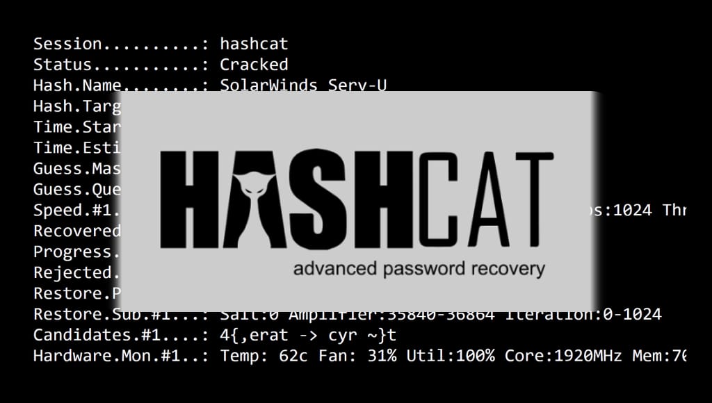 Hashcat installation and usage commands