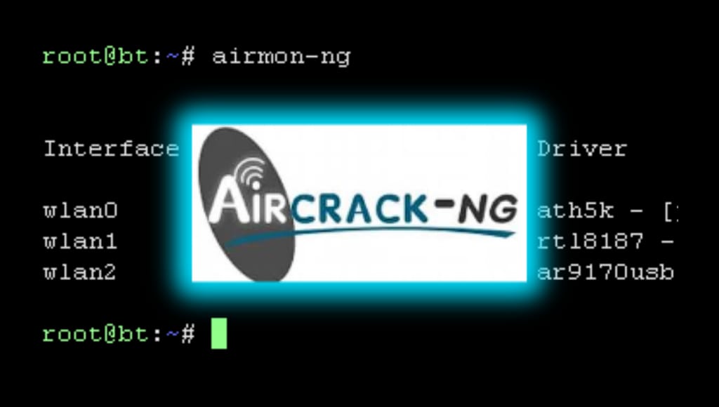 Aircrack-ng installation and usage commands