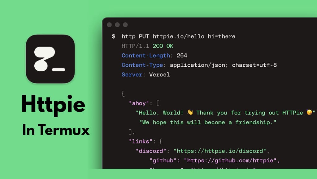 Httpie in termux installation and usage commands