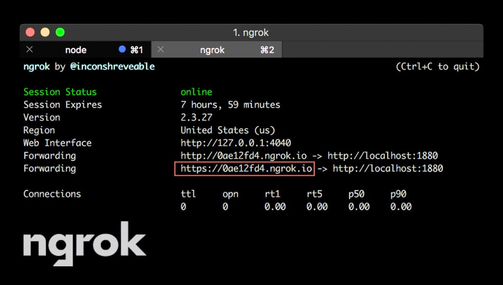Ngrok installation and usage commands