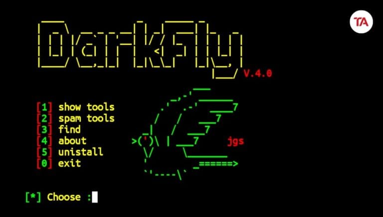Darkfly in Termux installation and usage commands