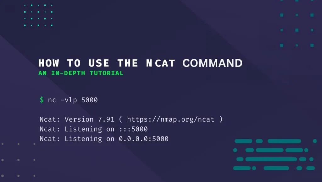 Ncat installation and usage commands