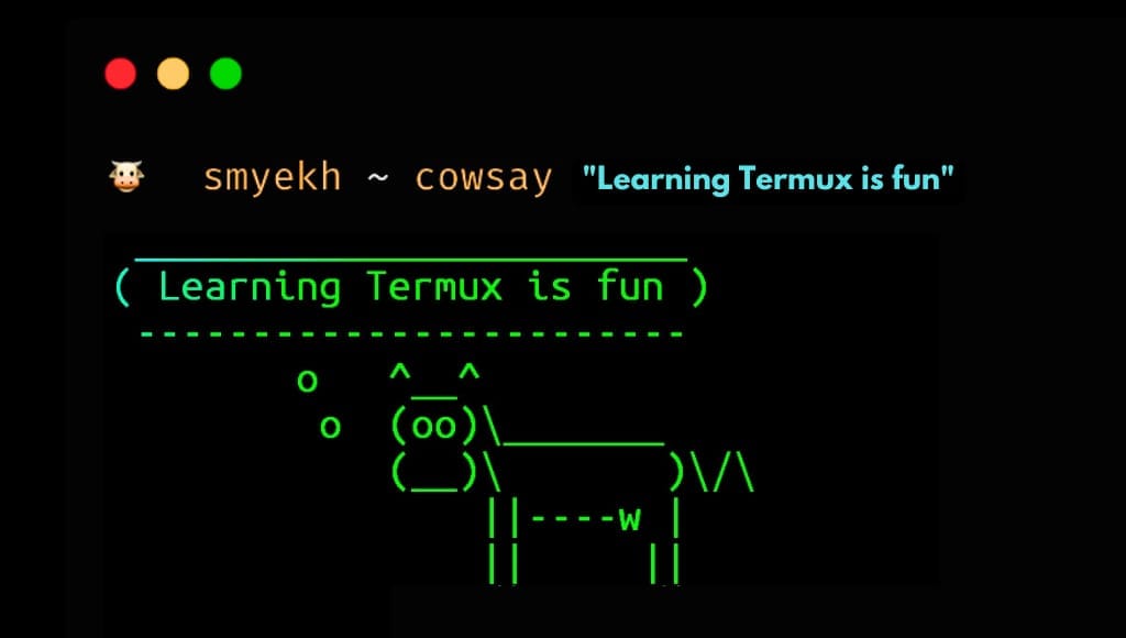 Cowsay installation and usage commands