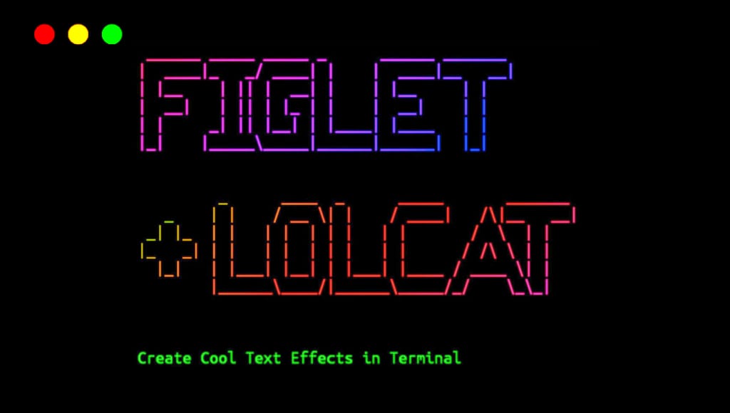 Figlet and lolcat terminal usage commands