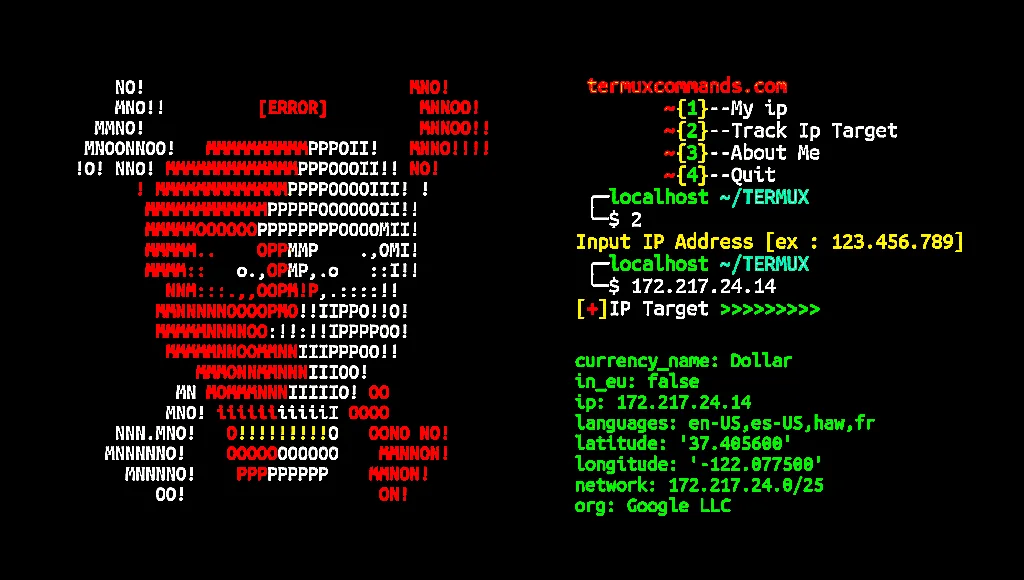 Ip tracer a simple IP address tracker tool in Termux