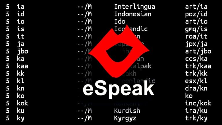 espeak terminal text to speech tool