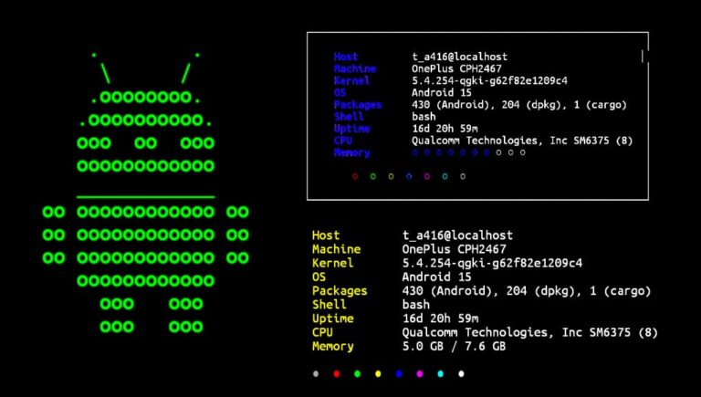 Macchina in Termux installation and usage commands