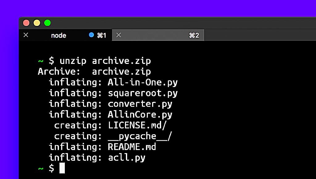 Zip and unzip Termux commands