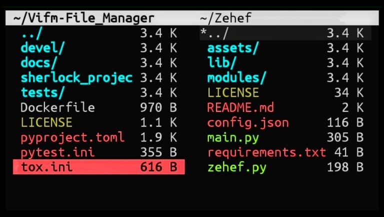 Vifm terminal file manager tool
