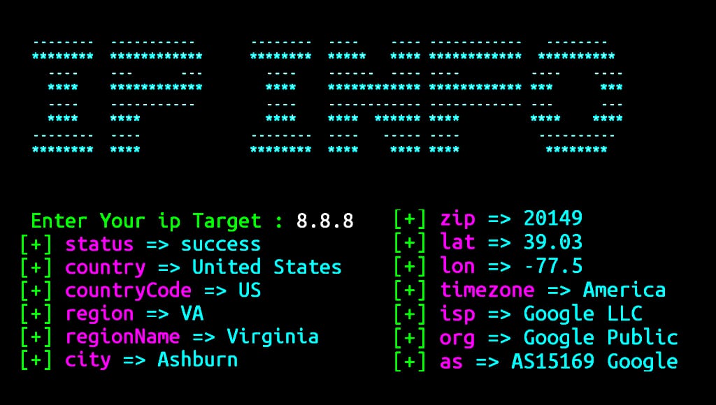Ip address information gathering in Termux